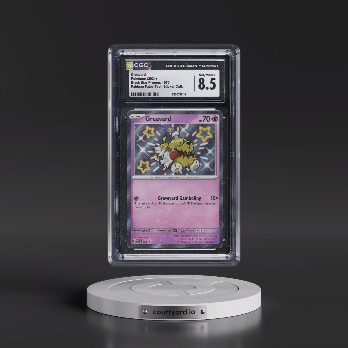 2023 Black Star Promos - Scarlet & Violet SVP EN #070 Greavard - Paldean Fates Tech Sticker Collection (CGC 8.5 NM-MT+)