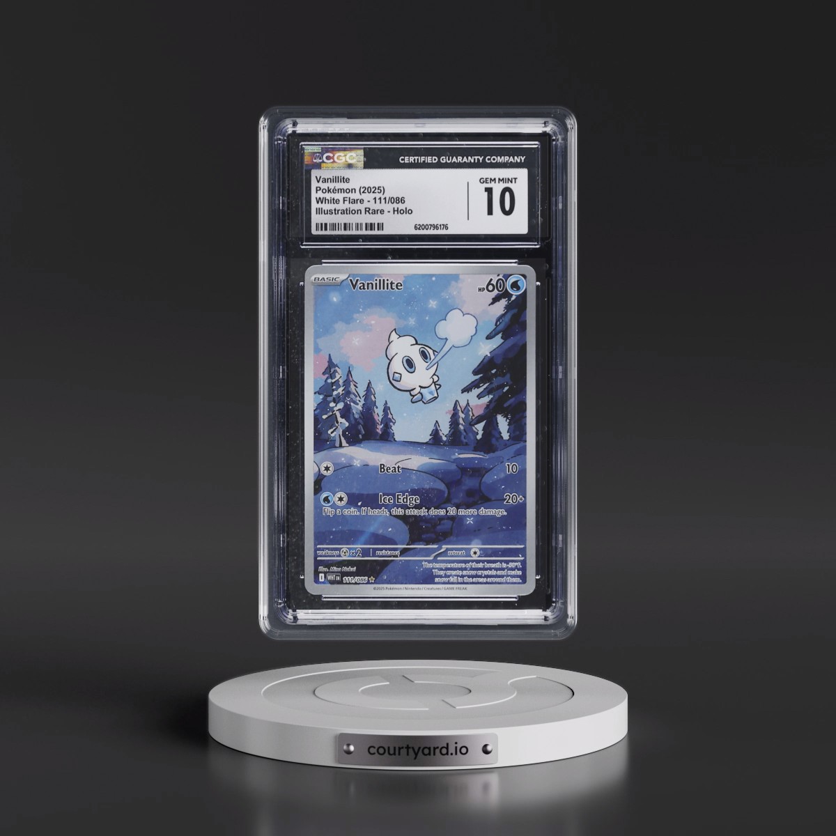 2025 White Flare - WHT EN #111/086 Vanillite - Illustration Rare Holo (CGC 10 GEM MINT)