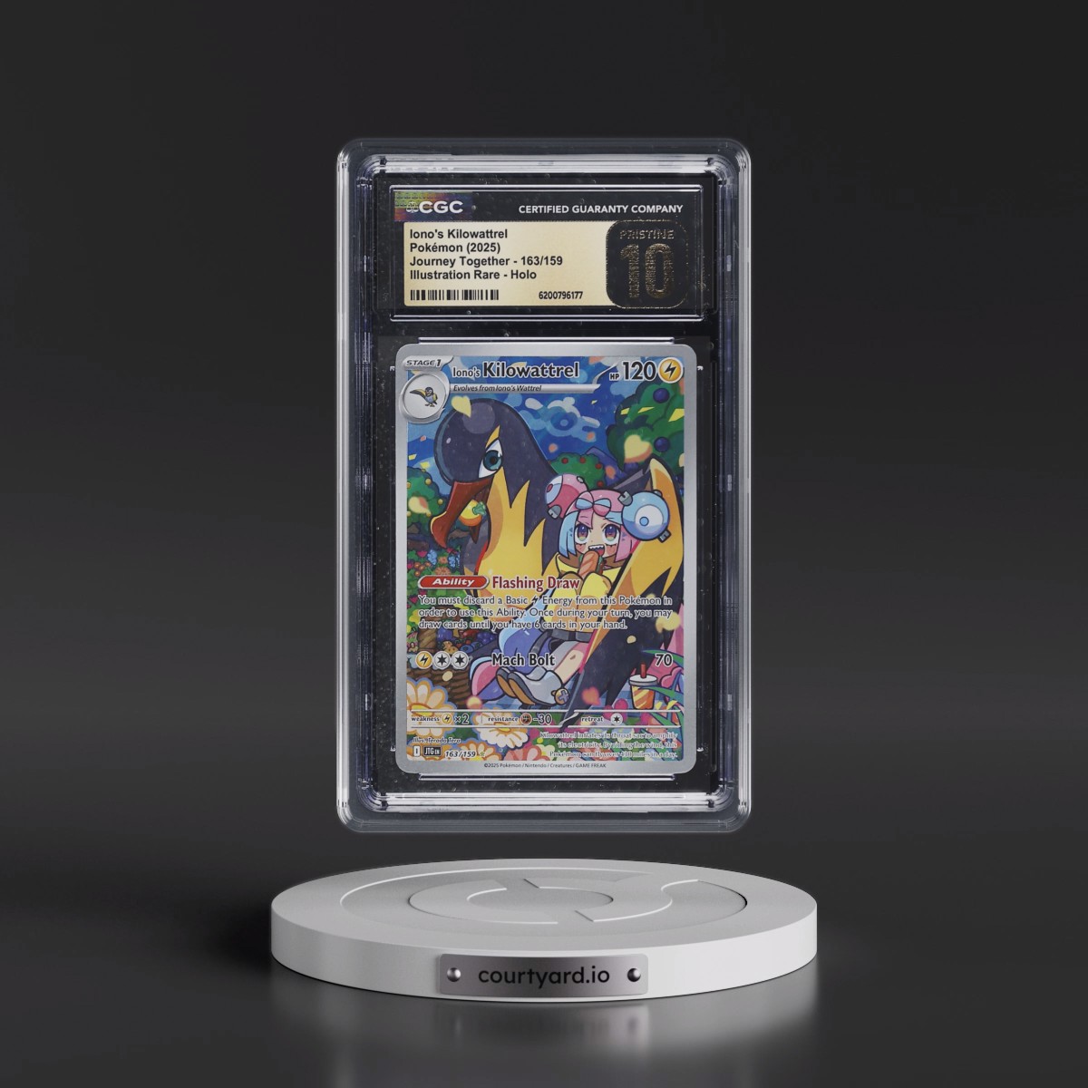 2024 Journey Together - JTG EN #163/159 Iono's Kilowattrel - Illustration Rare Holo (CGC 10 PRISTINE)