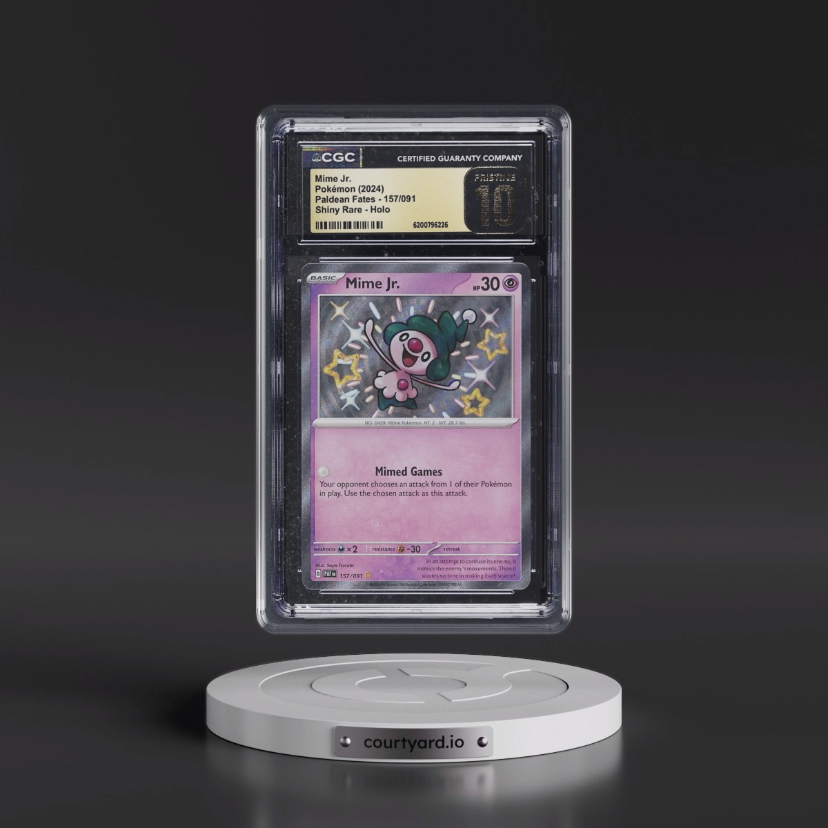 2024 Paldean Fates - PAF EN #157/091 Mime Jr. - Shiny Rare Holo (CGC 10 PRISTINE)