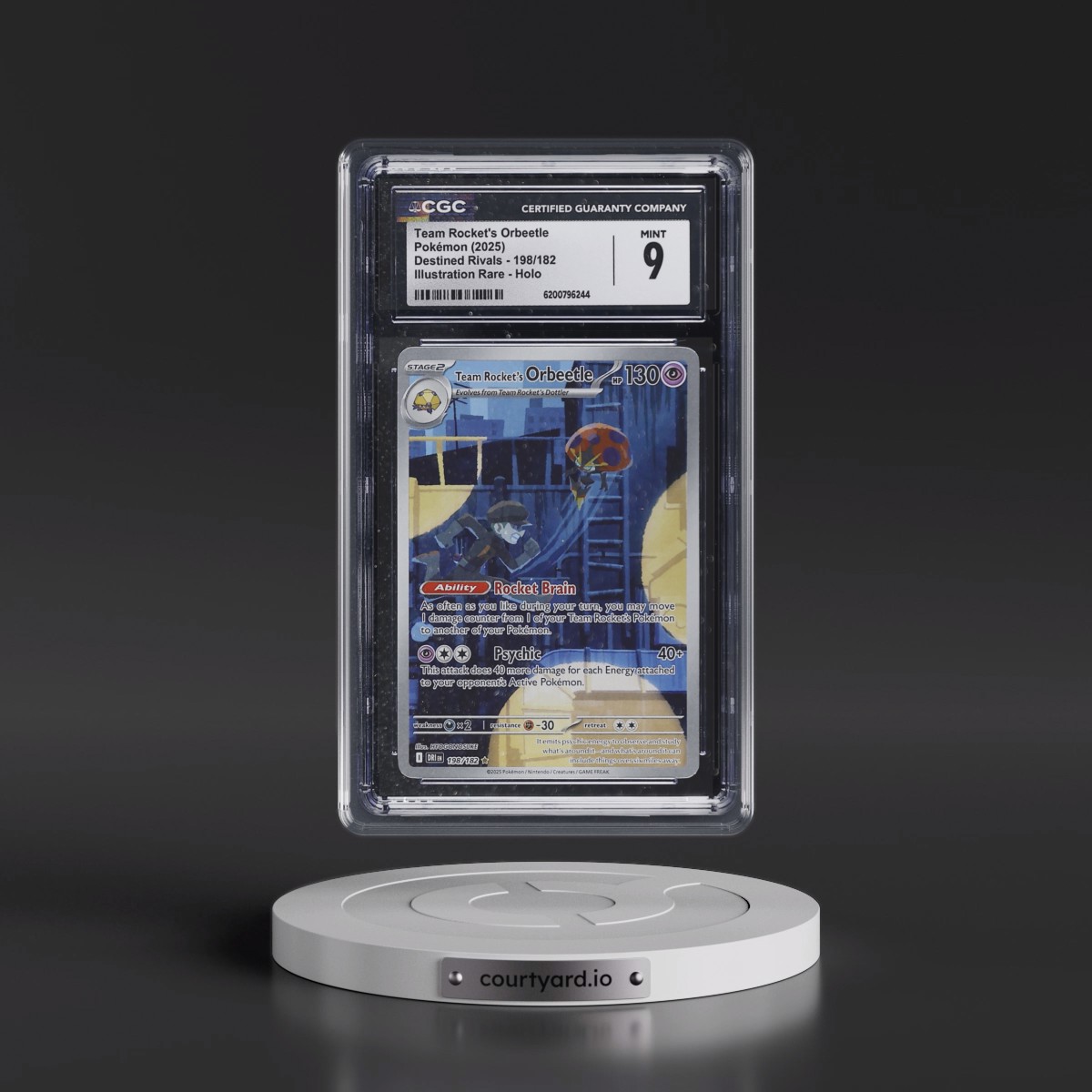 2025 Destined Rivals - DRI EN Team Rocket's Orbeetle - Illustration Rare Holo #198/182 CGC 9
