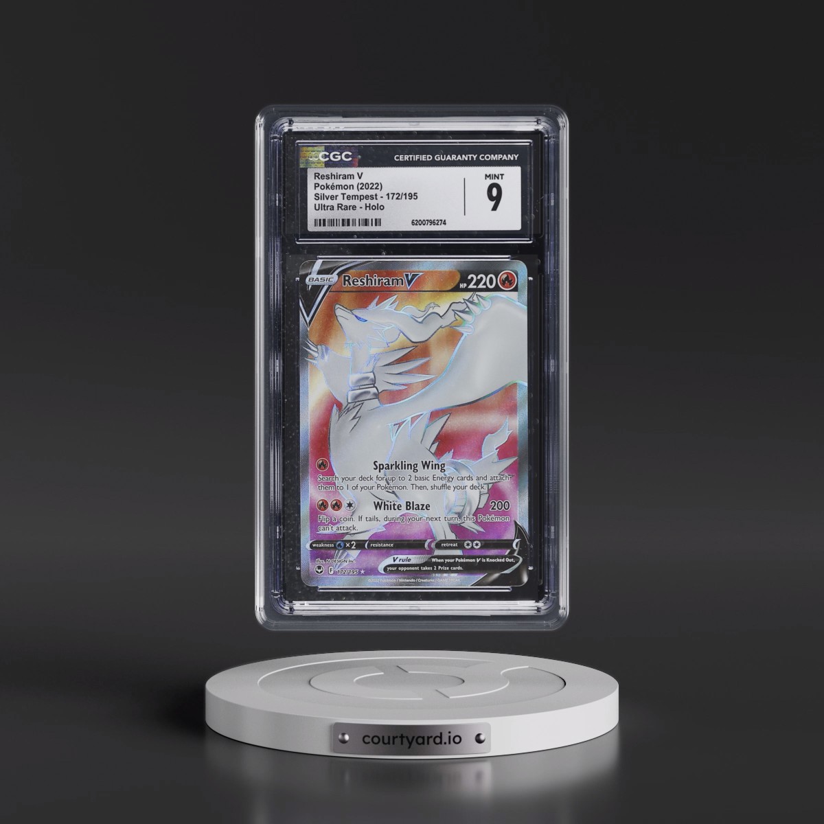 2022 Silver Tempest Reshiram V - Ultra Rare Holo #172/195 CGC 9