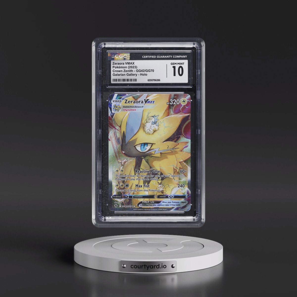 2023 Crown Zenith #GG42/GG70 Zeraora VMAX - Galarian Gallery Holo (CGC 10 GEM MINT)