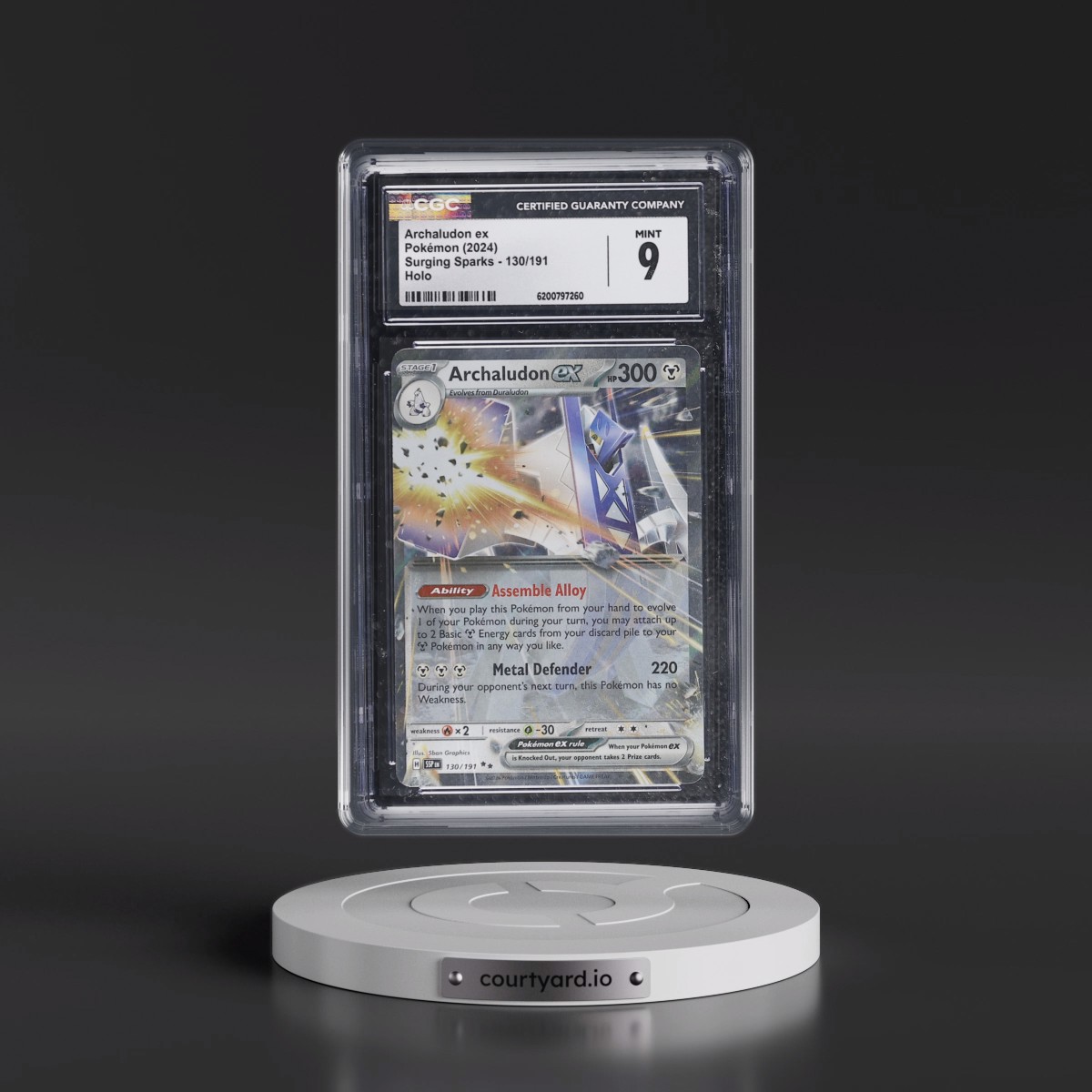 2024 Surging Sparks - SSP EN #130/191 Archaludon ex - Holo (CGC 9 MINT)
