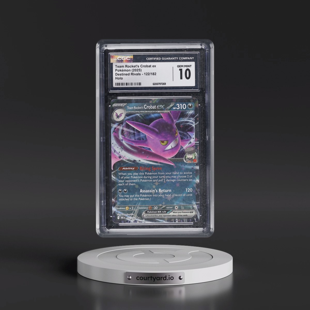 2025 Destined Rivals - DRI EN #122/182 Team Rocket's Crobat ex - Holo (CGC 10 GEM MINT)