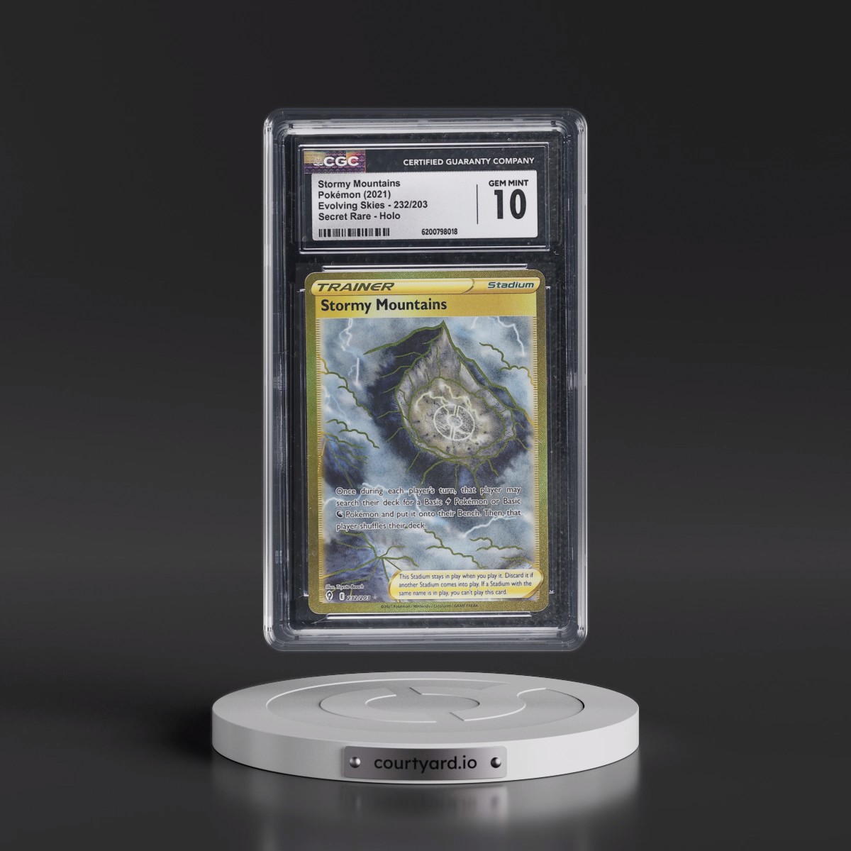 2021 Evolving Skies Stormy Mountains - Secret Rare Holo #232/203 CGC 10