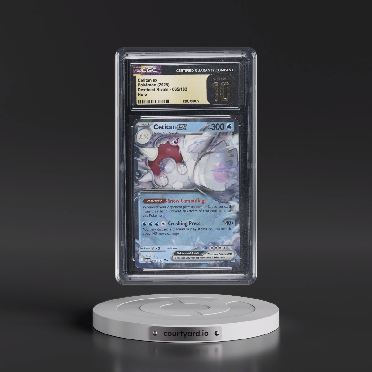 2025 Destined Rivals - DRI EN #065/182 Cetitan ex - Holo (CGC 10 PRISTINE)