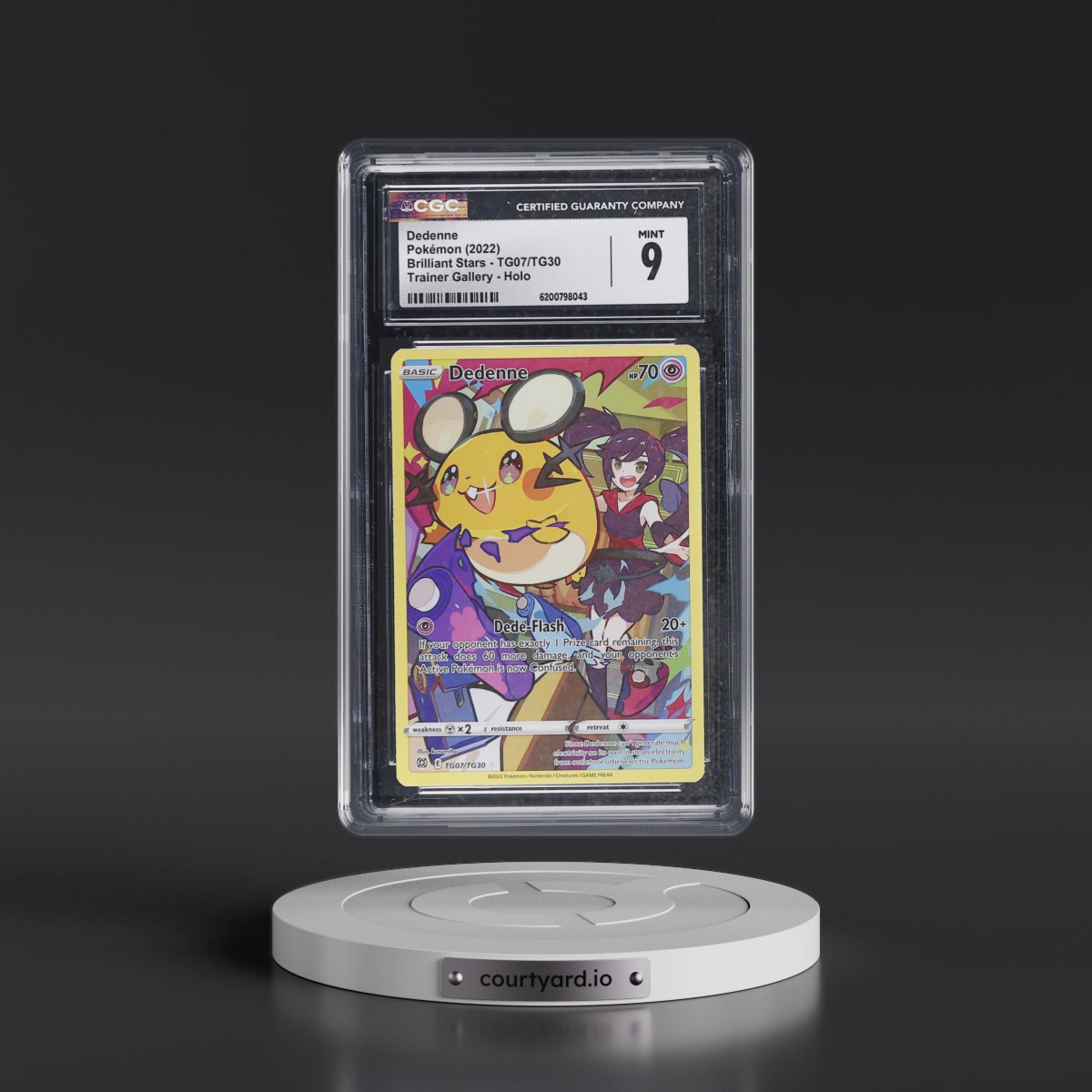 2022 Brilliant Stars #TG07/TG30 Dedenne - Trainer Gallery Holo (CGC 9 MINT)