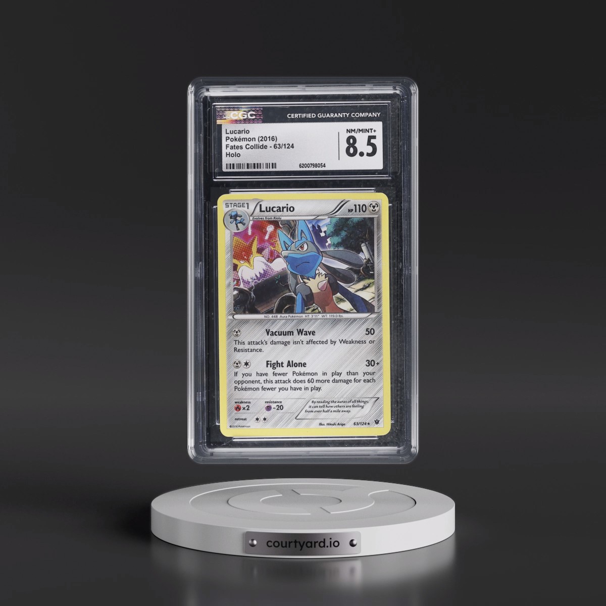 2016 Fates Collide #63/124 Lucario - Holo (CGC 8.5 NM-MT+)