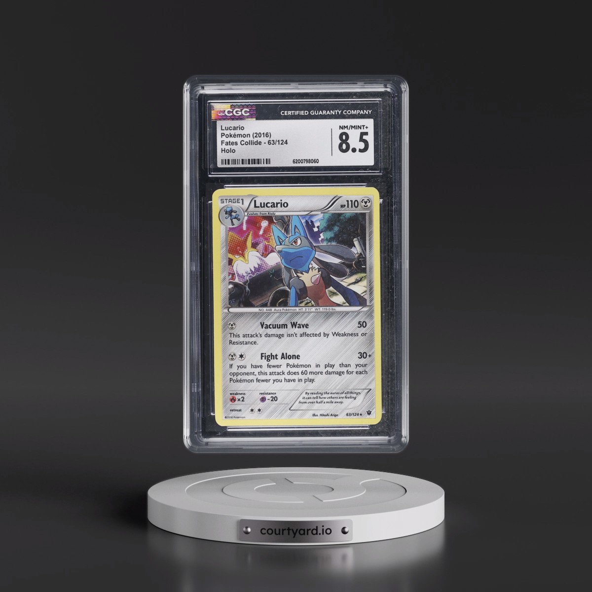 2016 Fates Collide #63/124 Lucario - Holo (CGC 8.5 NM-MT+)