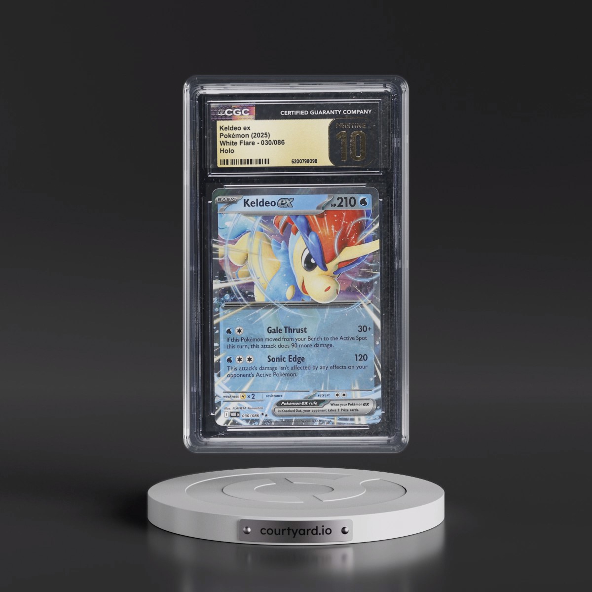 2025 White Flare - WHT EN Keldeo ex - Holo #030/086 CGC 10