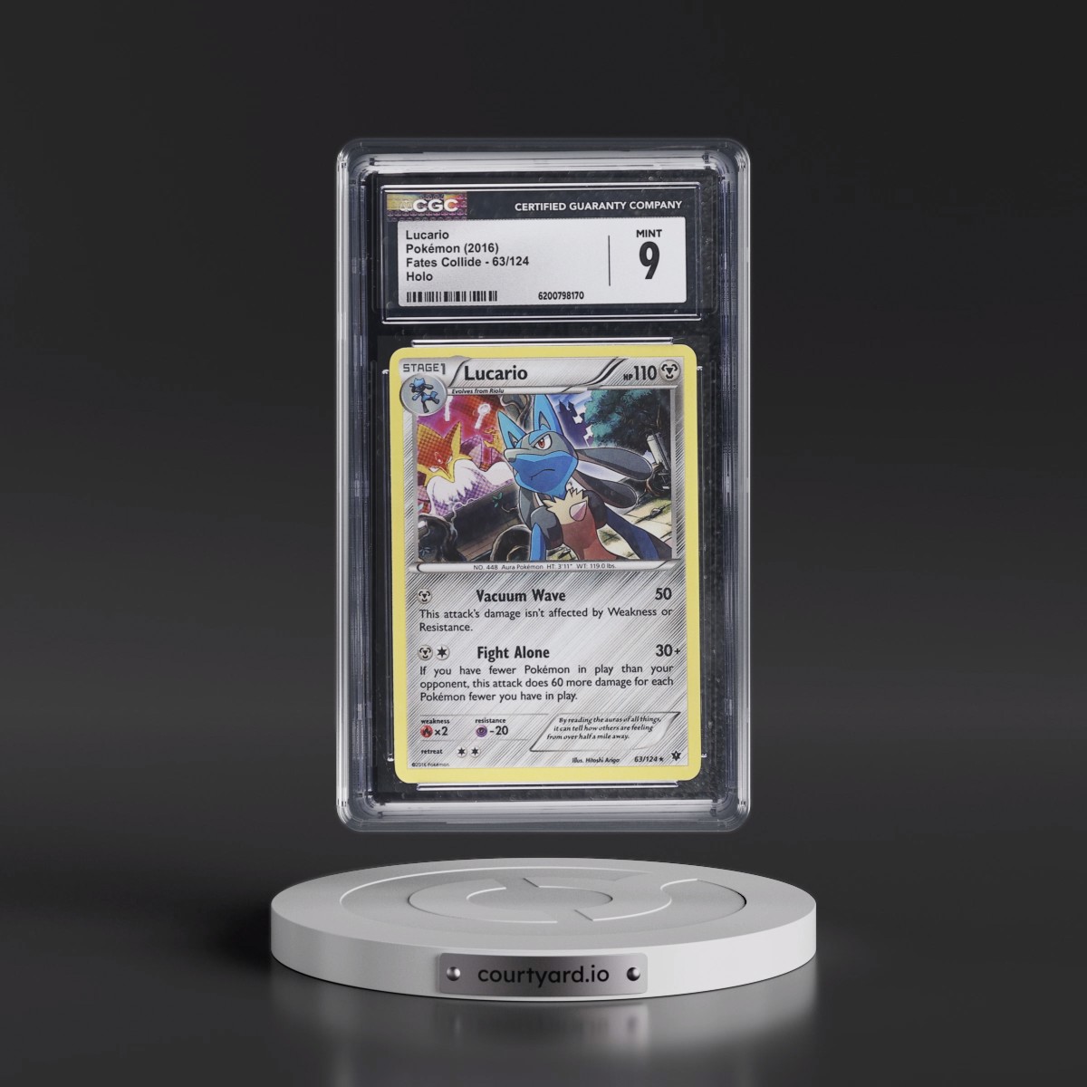 2016 Fates Collide #63/124 Lucario - Holo (CGC 9 MINT)