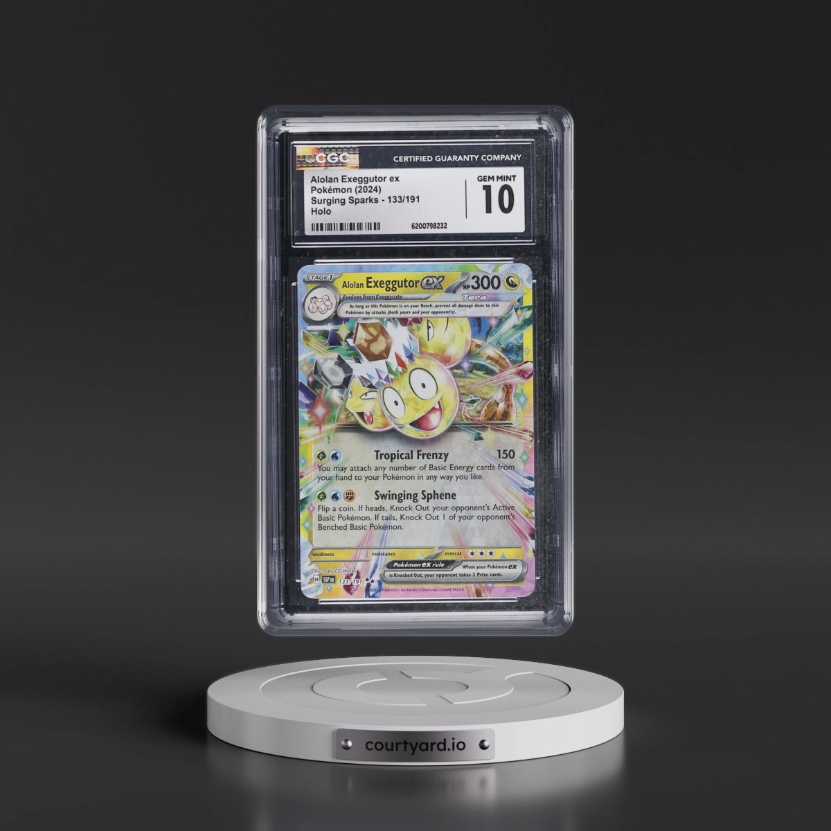 2024 Surging Sparks - SSP EN Alolan Exeggutor ex - Holo #133/191 CGC 10
