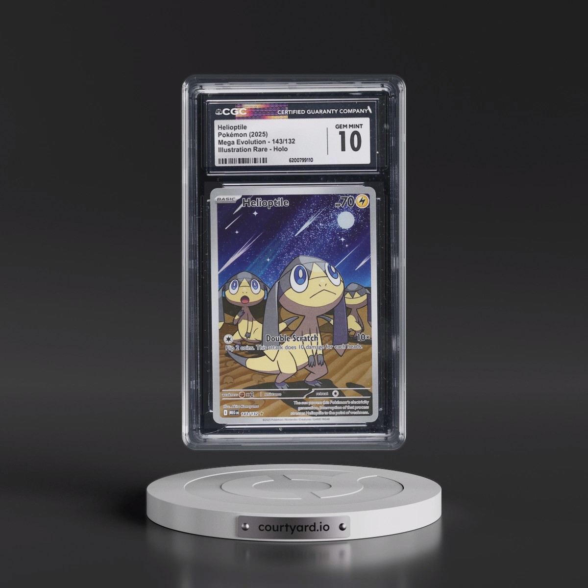 2025 Mega Evolution - MEG EN Helioptile - Illustration Rare Holo #143/132 CGC 10