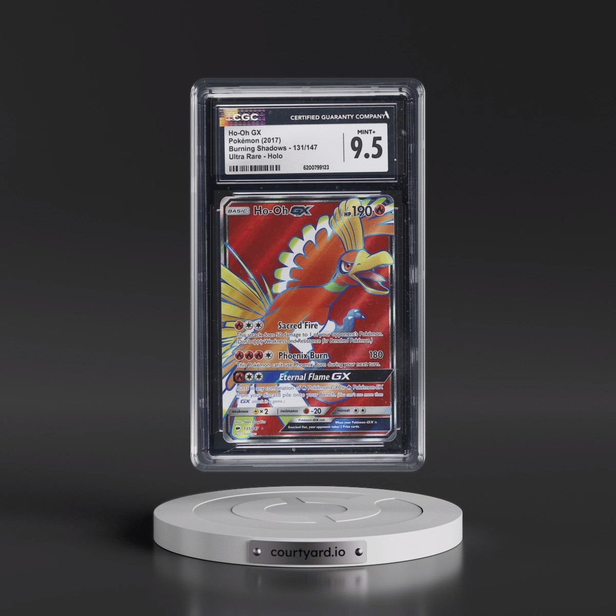 2017 Burning Shadows #131/147 Ho-Oh GX - Ultra Rare Holo (CGC 9.5 MINT+)