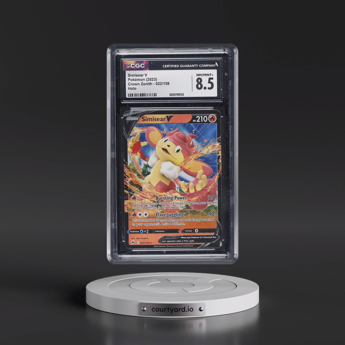 2023 Crown Zenith #022/159 Simisear V - Holo (CGC 8.5 NM-MT+)