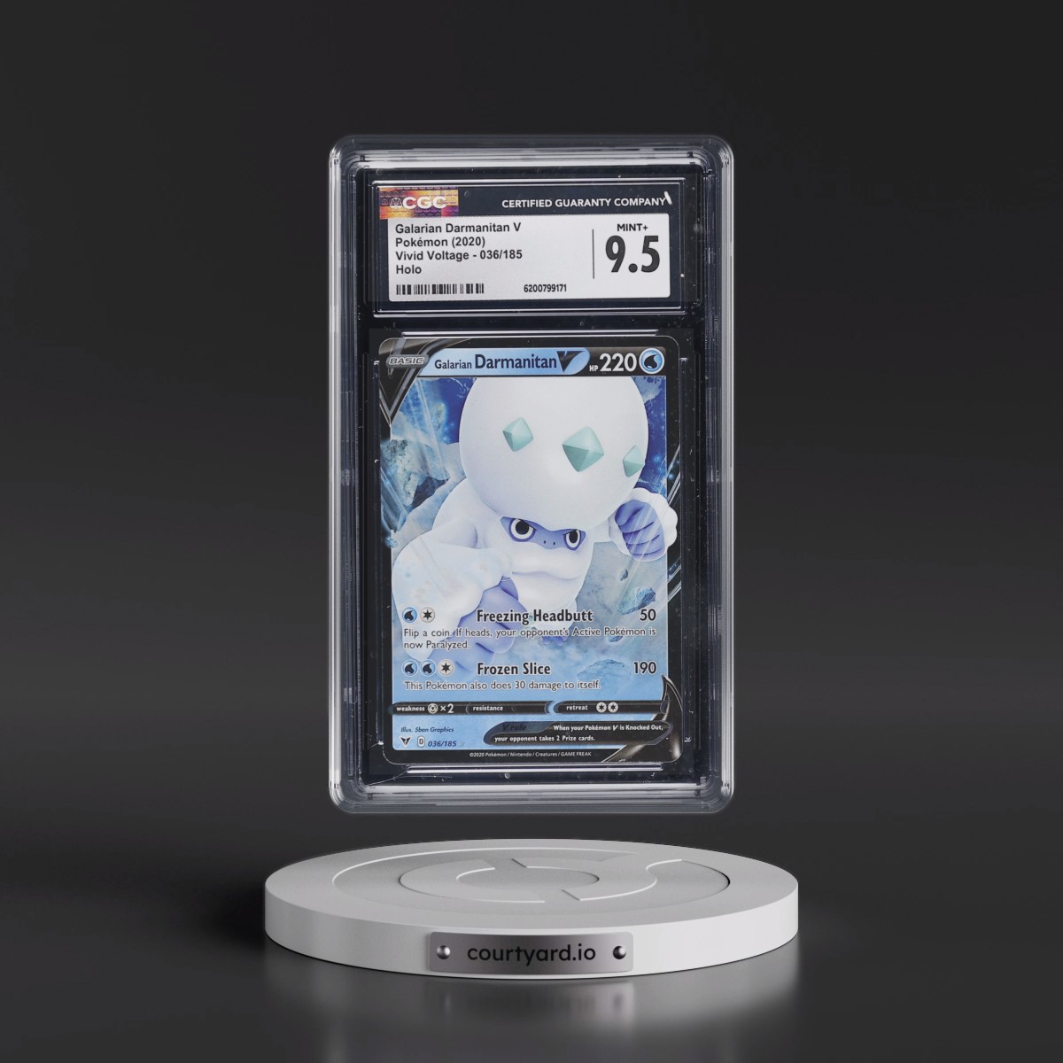 2020 Vivid Voltage #036/185 Galarian Darmanitan V - Holo (CGC 9.5 MINT+)