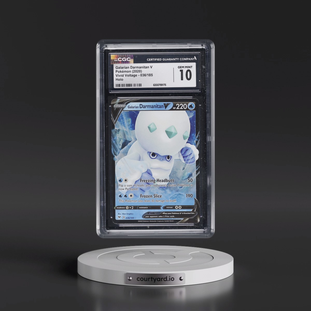 2020 Vivid Voltage #036/185 Galarian Darmanitan V - Holo (CGC 10 GEM MINT)