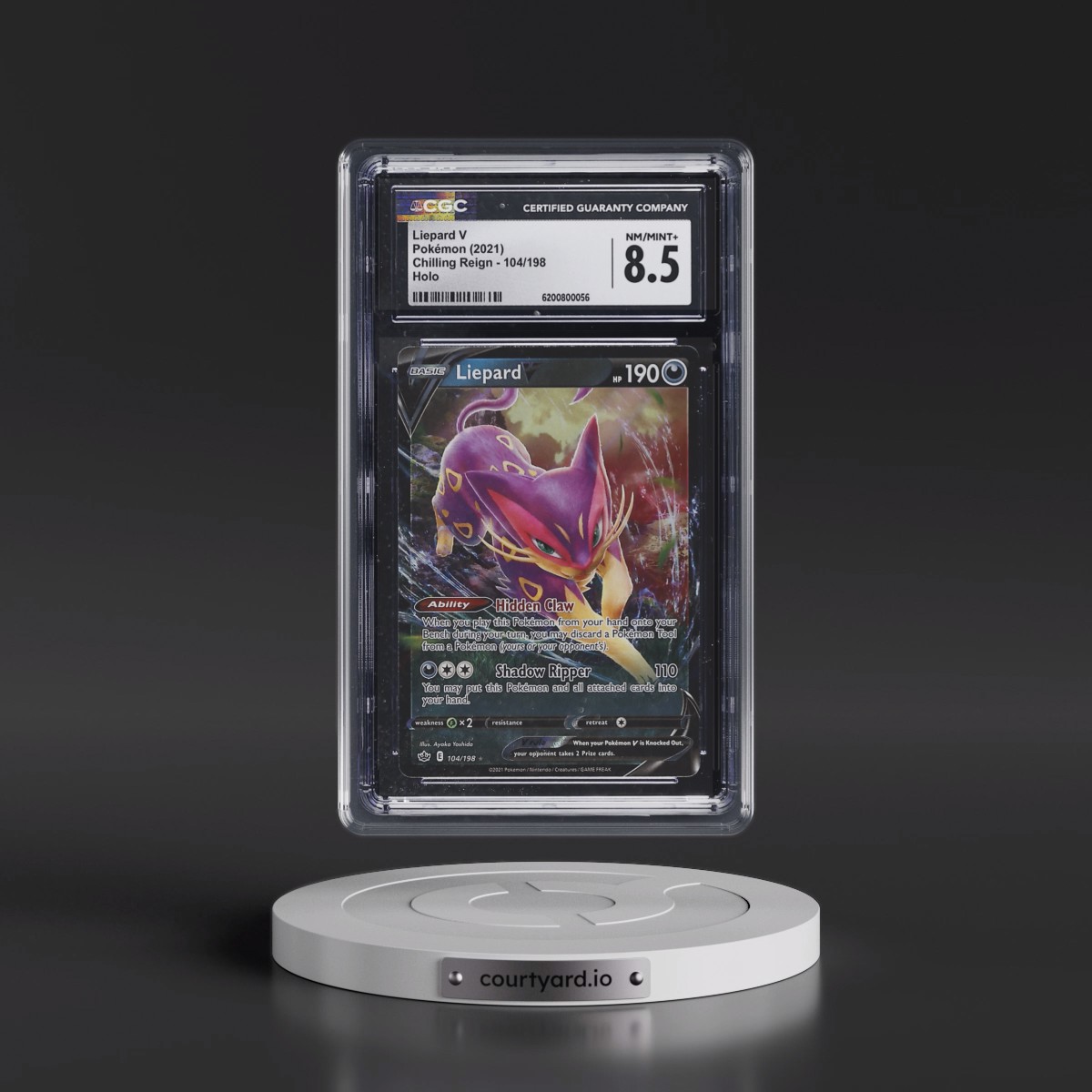 2021 Chilling Reign #104/198 Liepard V - Holo (CGC 8.5 NM-MT+)