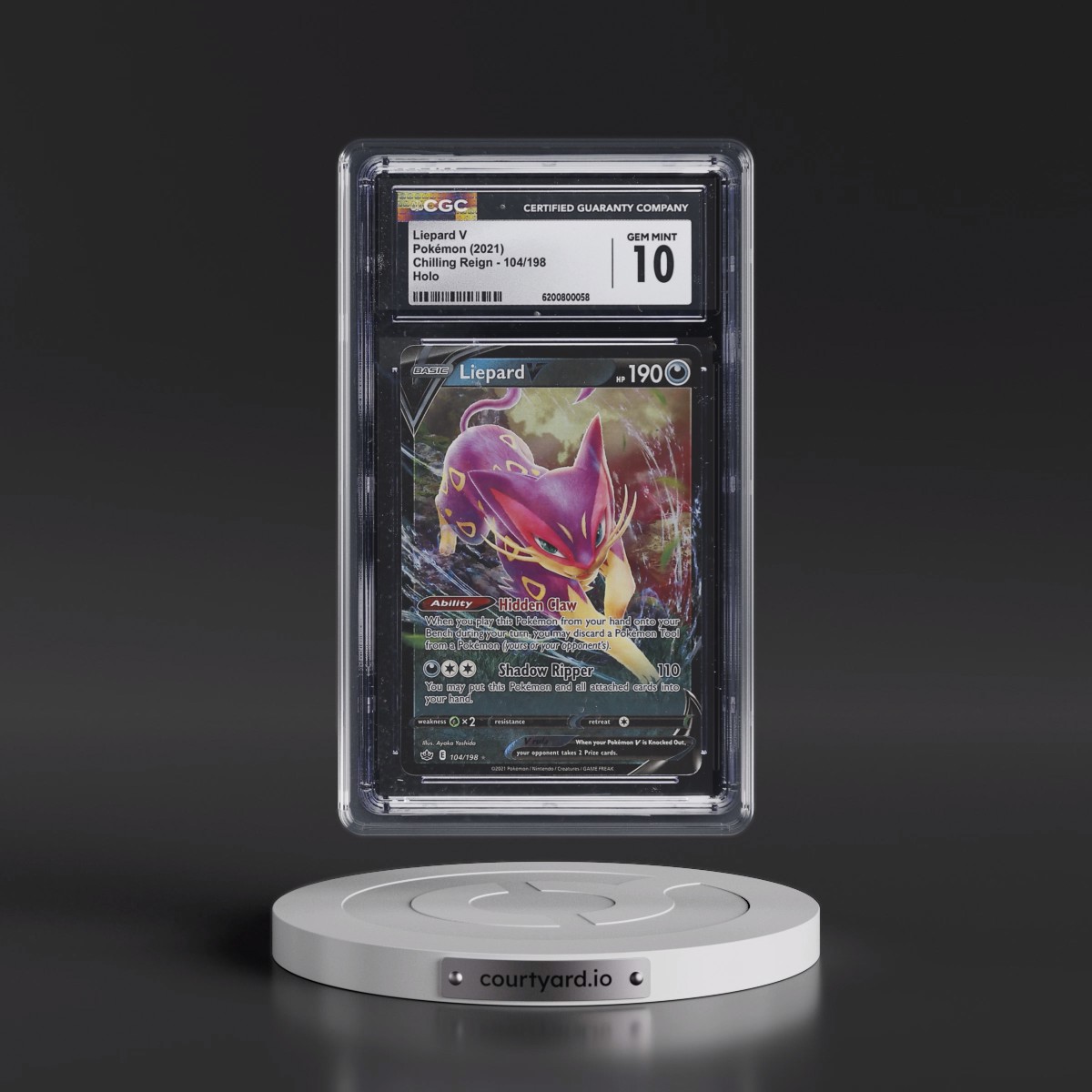 2021 Chilling Reign #104/198 Liepard V - Holo (CGC 10 GEM MINT)