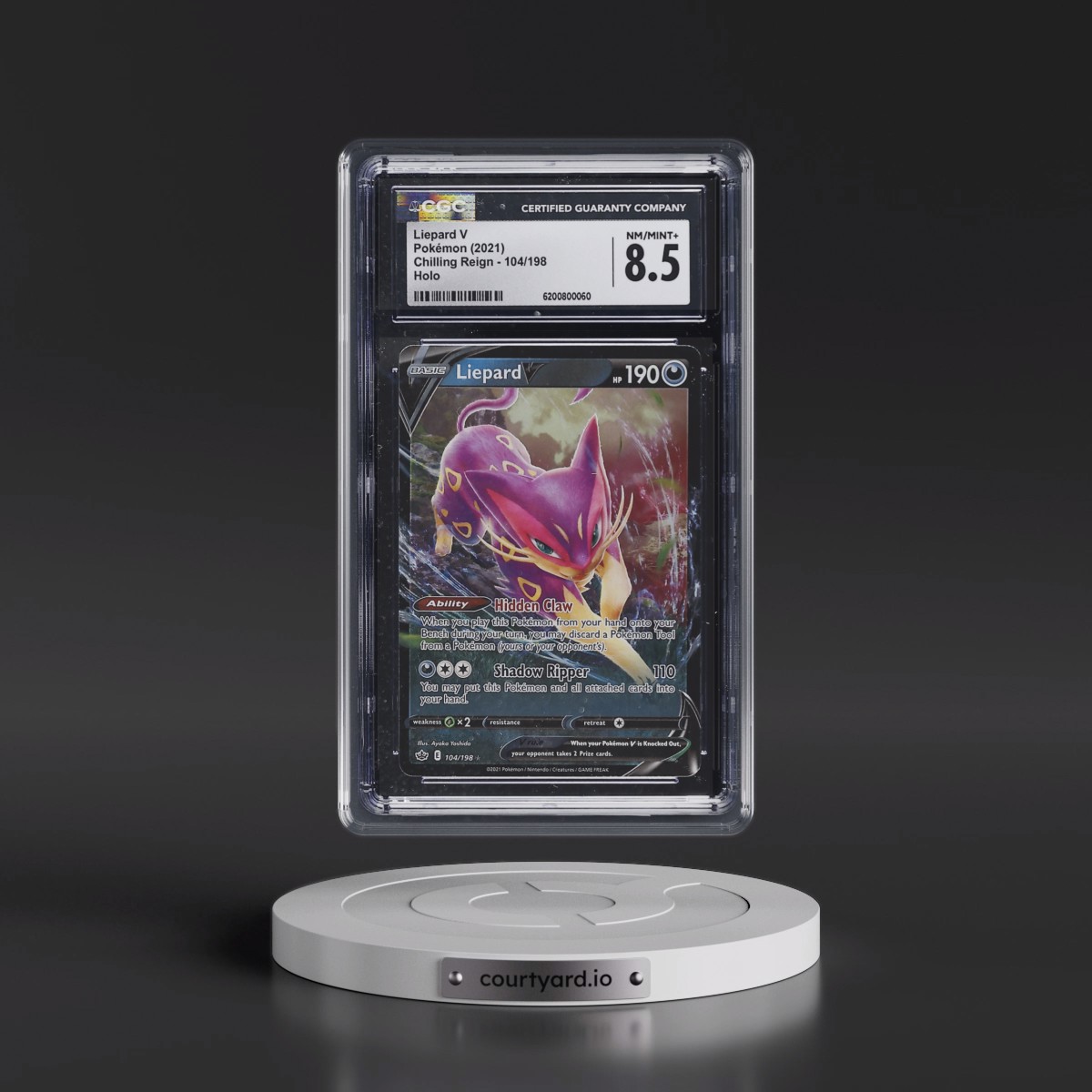 2021 Chilling Reign #104/198 Liepard V - Holo (CGC 8.5 NM-MT+)