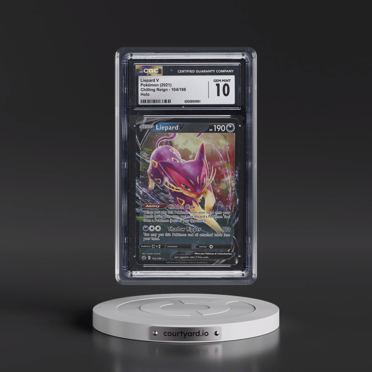 2021 Chilling Reign #104/198 Liepard V - Holo (CGC 10 GEM MINT)