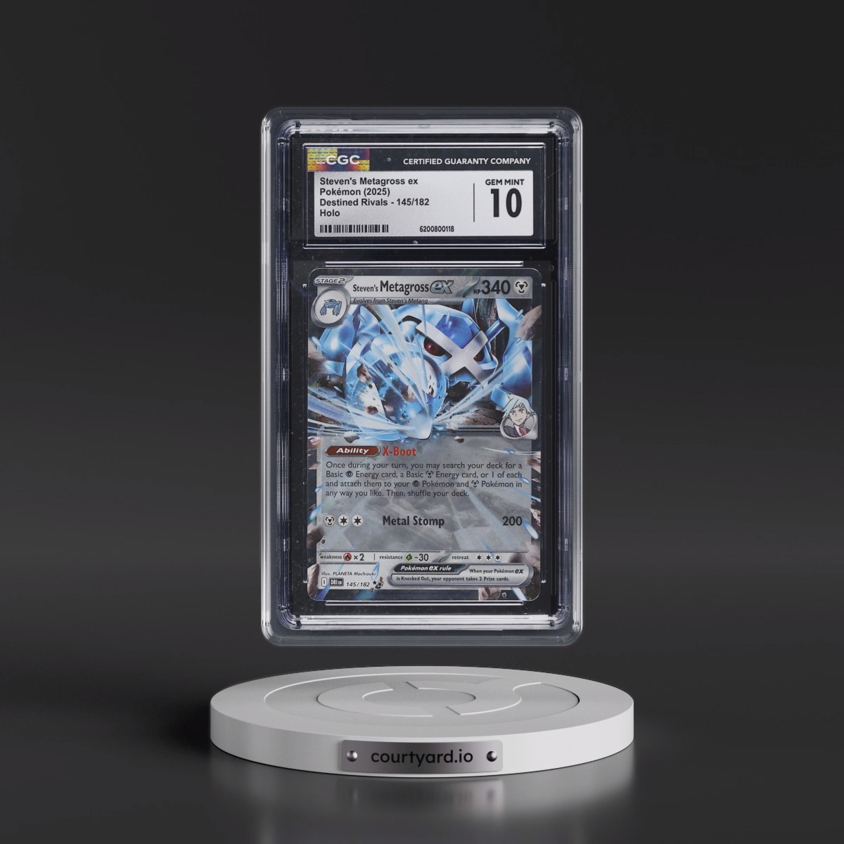 2025 Destined Rivals - DRI EN #145/182 Steven's Metagross ex - Holo (CGC 10 GEM MINT)
