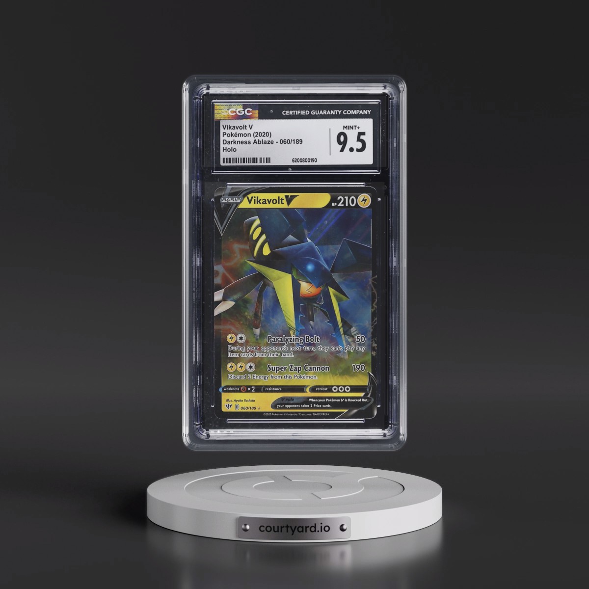2020 Darkness Ablaze #060/189 Vikavolt V - Holo (CGC 9.5 MINT+)
