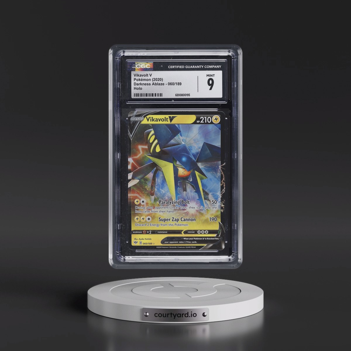 2020 Darkness Ablaze #060/189 Vikavolt V - Holo (CGC 9 MINT)