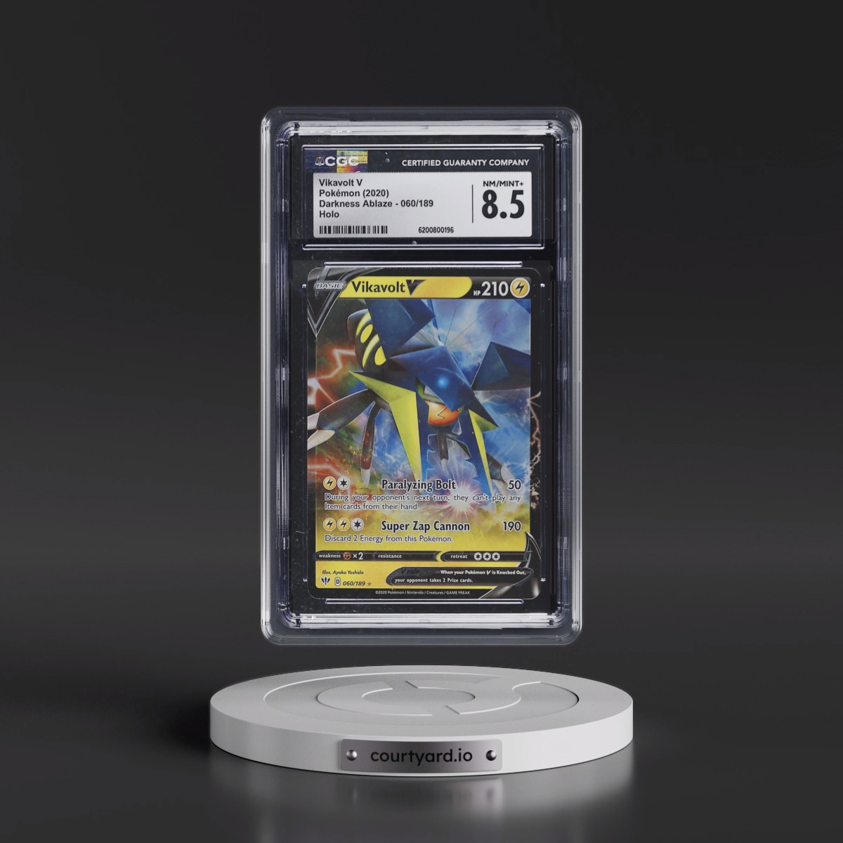 2020 Darkness Ablaze #060/189 Vikavolt V - Holo (CGC 8.5 NM-MT+)