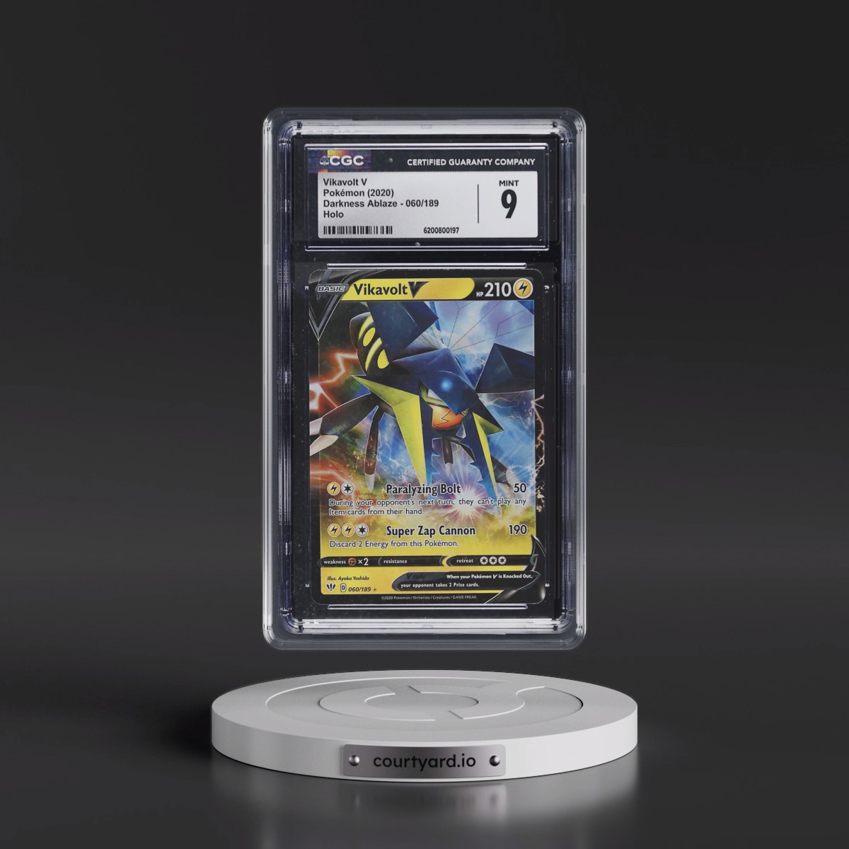 2020 Darkness Ablaze #060/189 Vikavolt V - Holo (CGC 9 MINT)