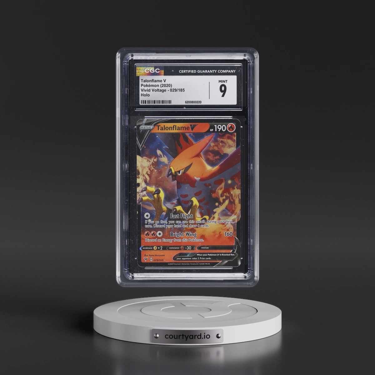 2020 Vivid Voltage Talonflame V - Holo #029/185 CGC 9