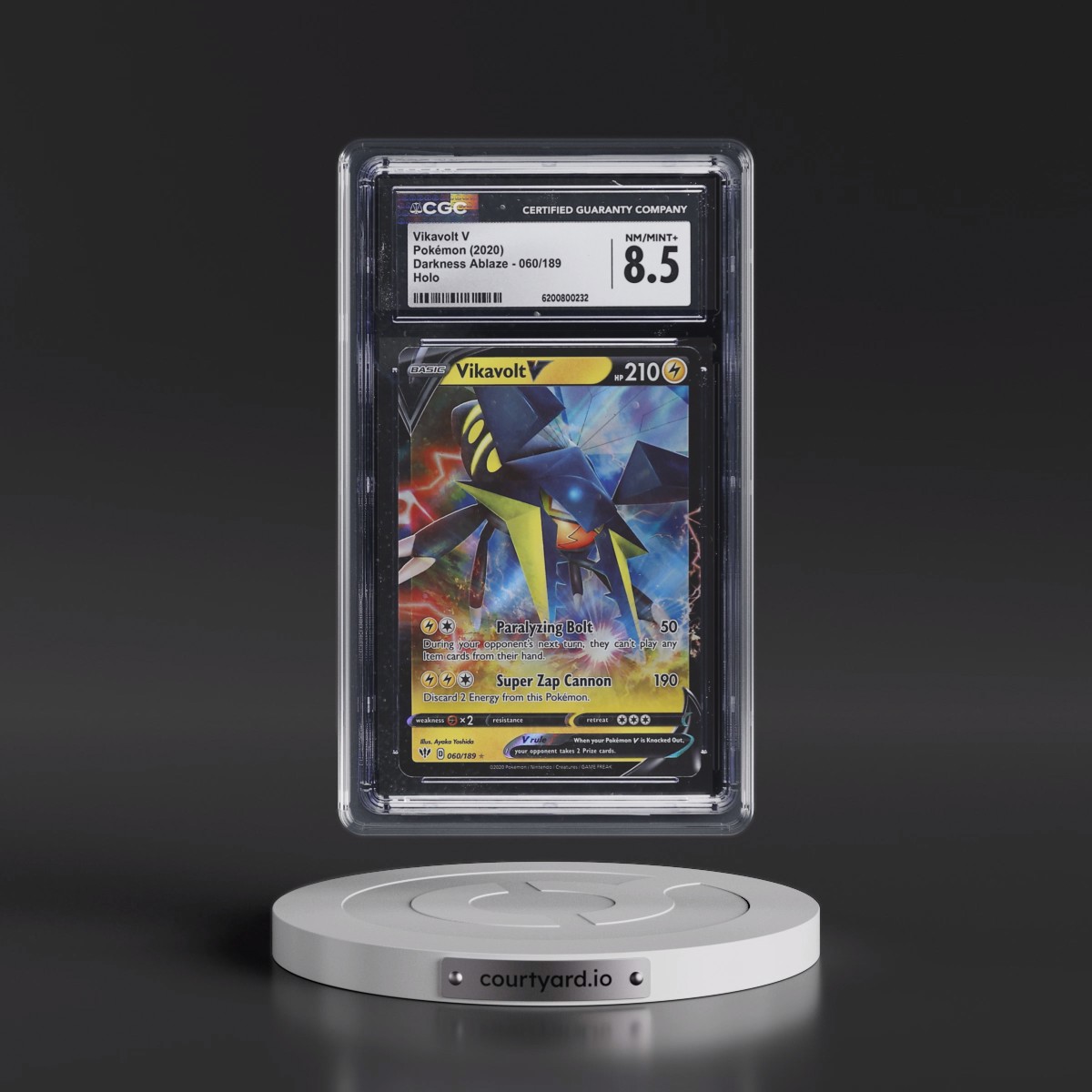 2020 Darkness Ablaze #060/189 Vikavolt V - Holo (CGC 8.5 NM-MT+)