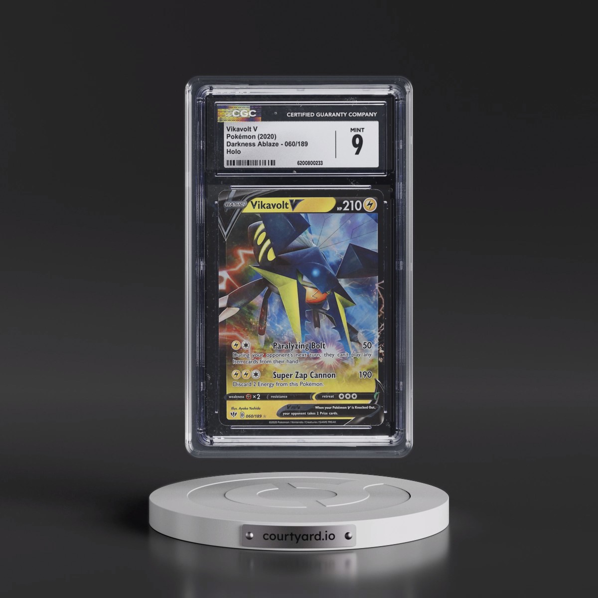 2020 Darkness Ablaze #060/189 Vikavolt V - Holo (CGC 9 MINT)