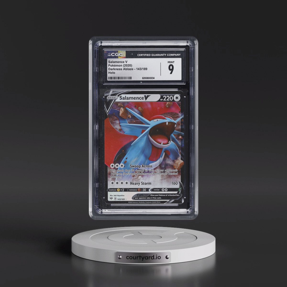 2020 Darkness Ablaze #143/189 Salamence V - Holo (CGC 9 MINT)
