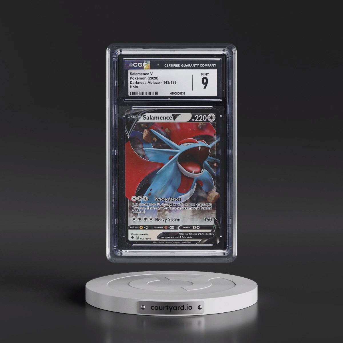2020 Darkness Ablaze #143/189 Salamence V - Holo (CGC 9 MINT)