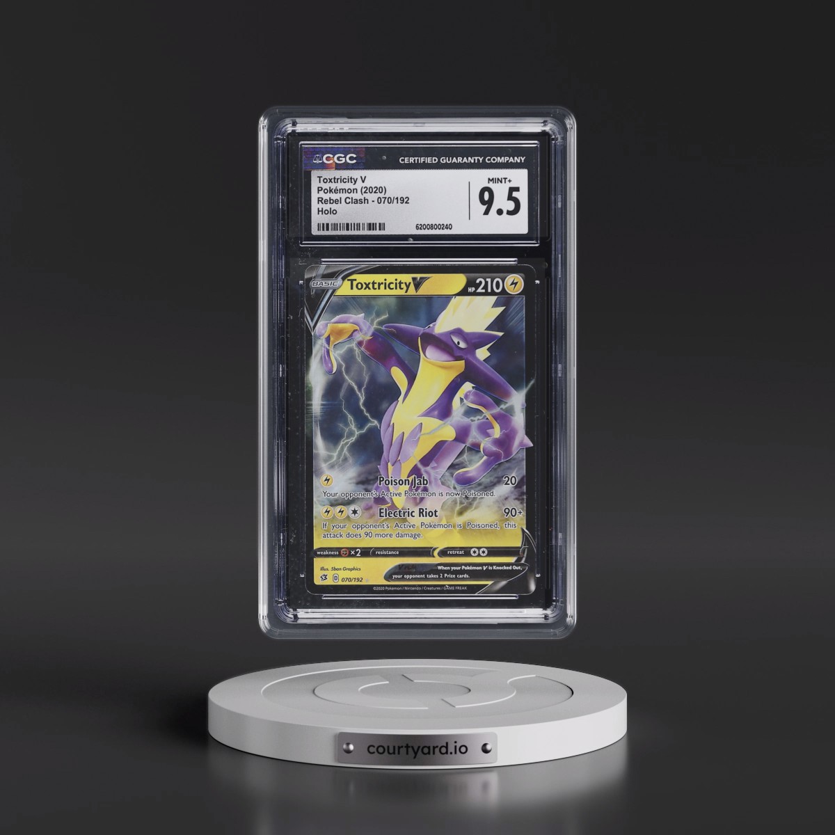 2020 Rebel Clash Toxtricity V - Holo #070/192 CGC 9.5