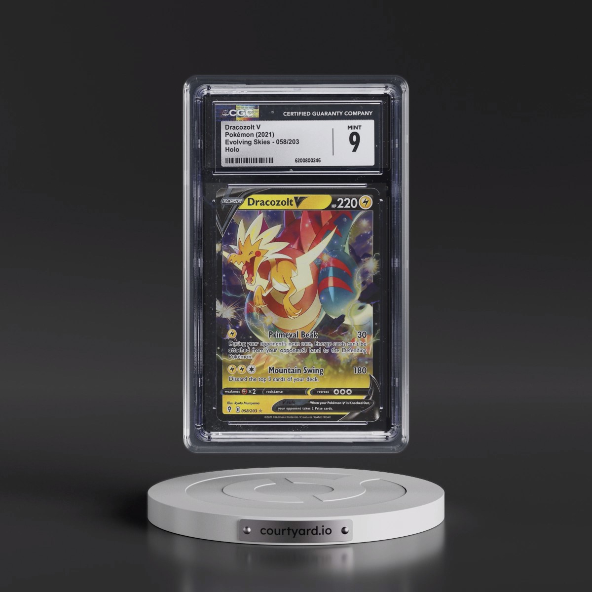 2021 Evolving Skies #058/203 Dracozolt V - Holo (CGC 9 MINT)