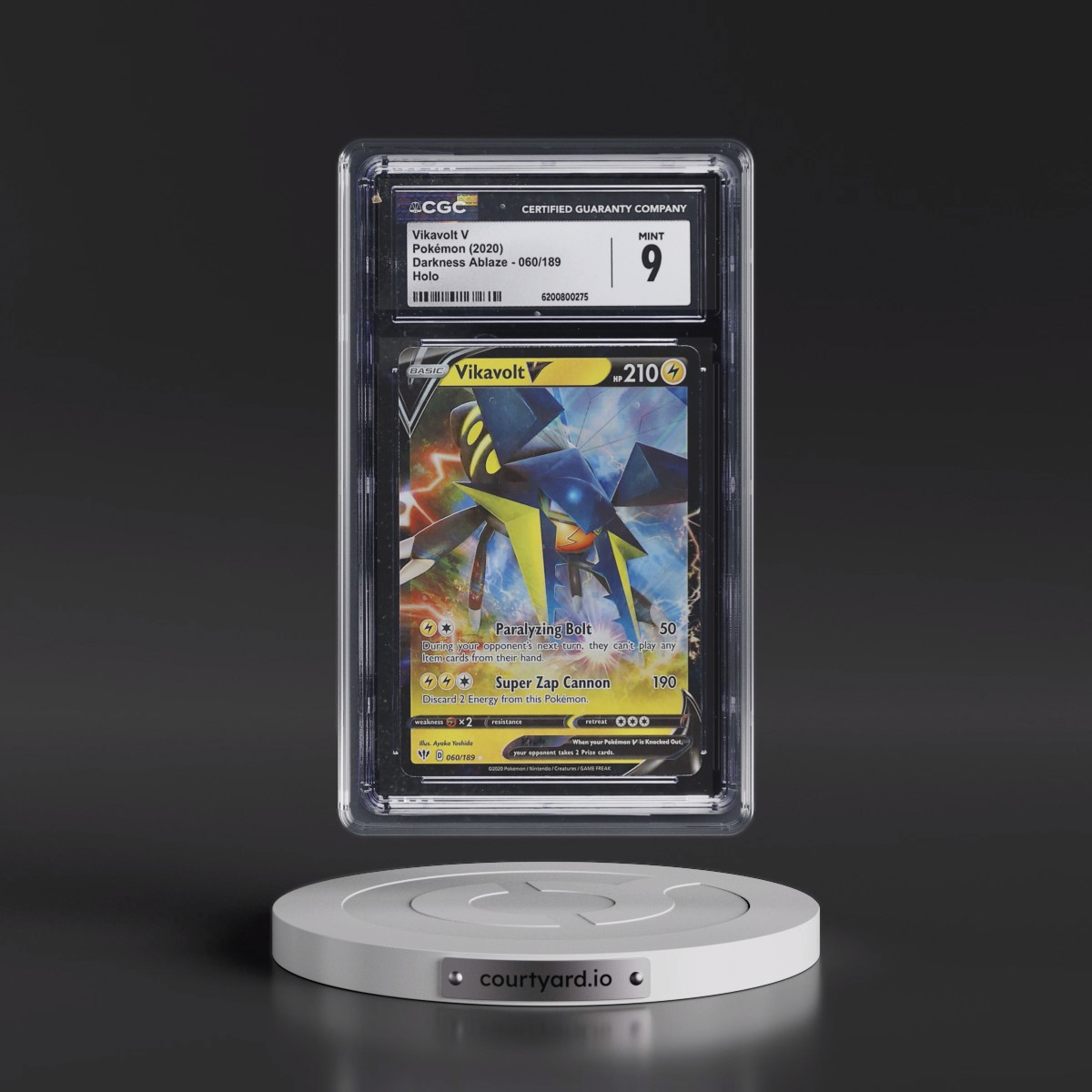 2020 Darkness Ablaze #060/189 Vikavolt V - Holo (CGC 9 MINT)
