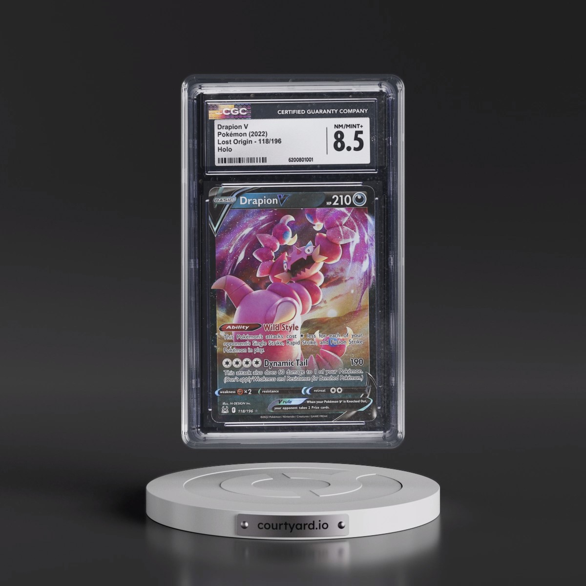 2022 Lost Origin #118/196 Drapion V - Holo (CGC 8.5 NM-MT+)