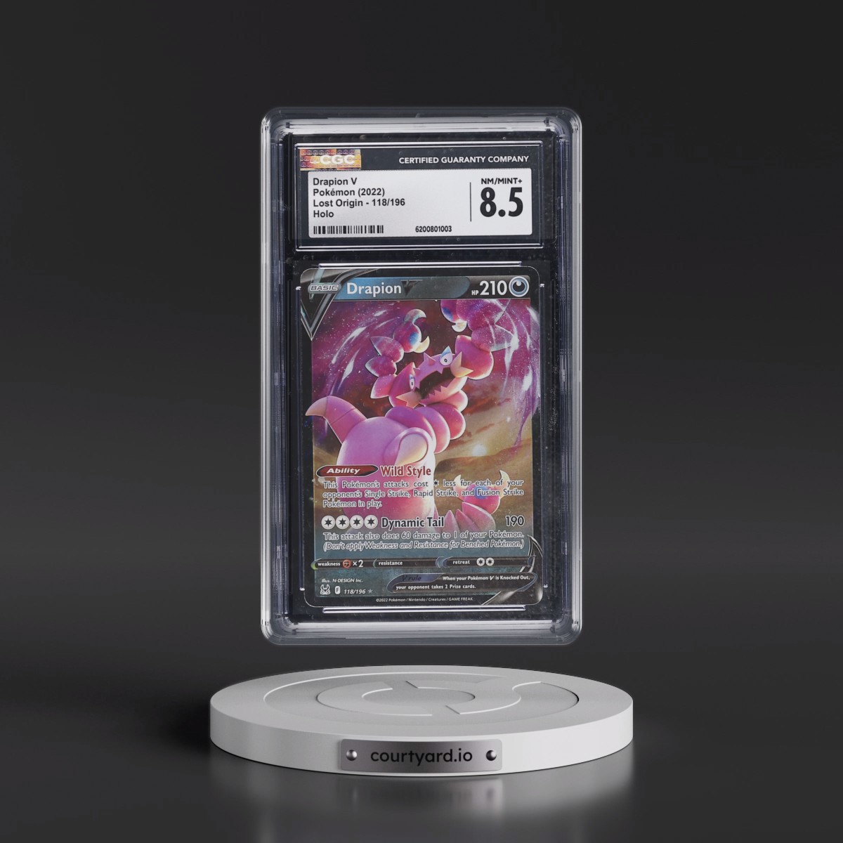 2022 Lost Origin #118/196 Drapion V - Holo (CGC 8.5 NM-MT+)