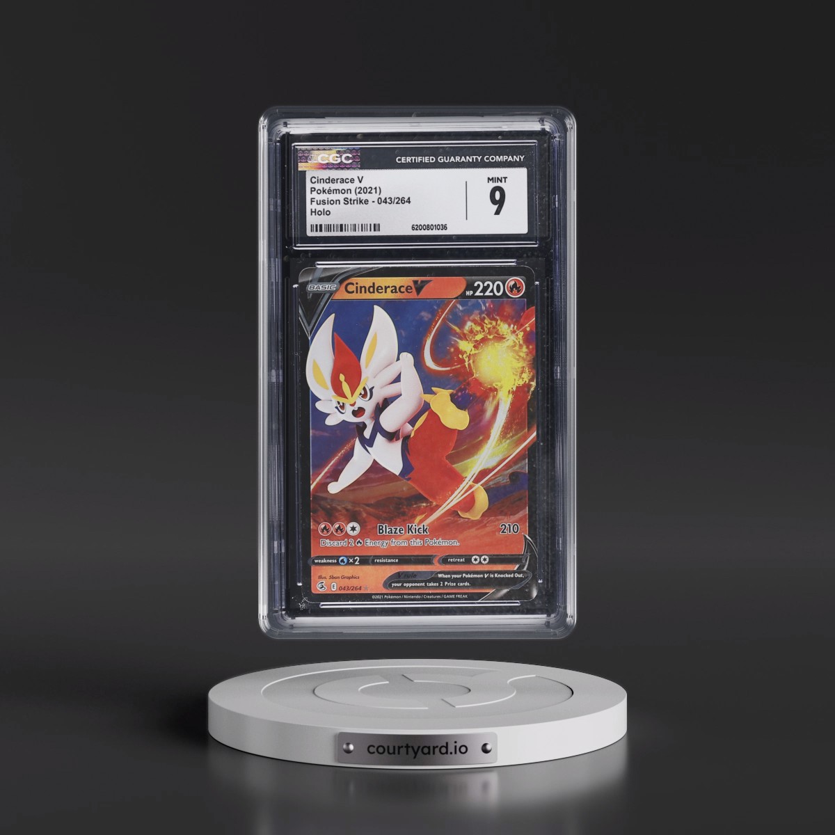 2019 Fusion Strike #043/264 Cinderace V - Holo (CGC 9 MINT)
