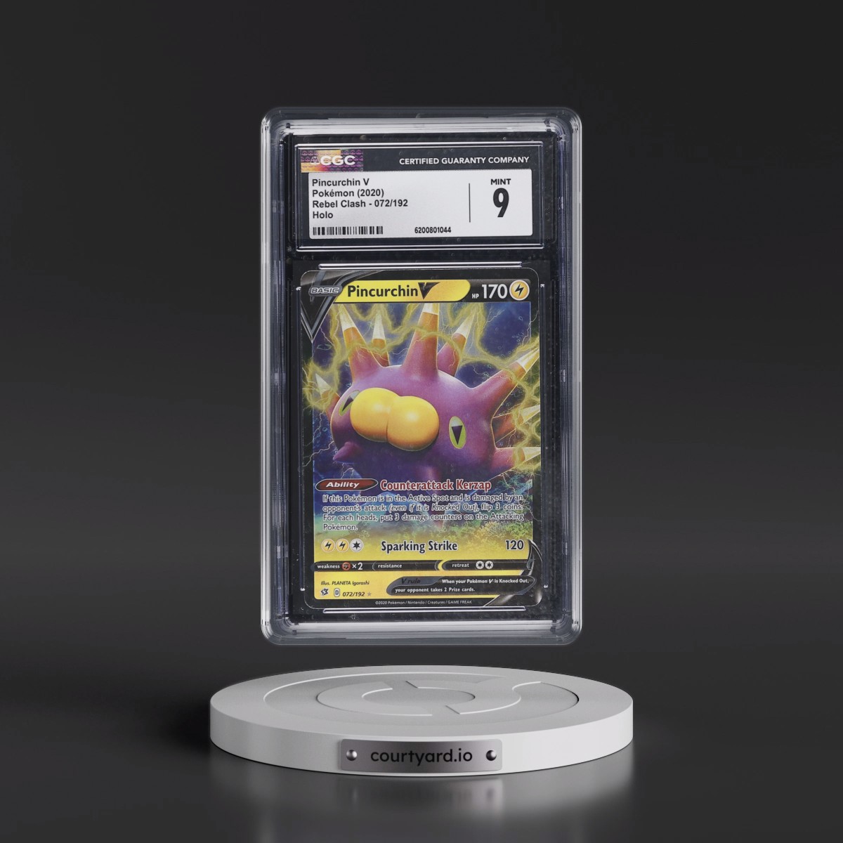 2020 Rebel Clash #072/192 Pincurchin V - Holo (CGC 9 MINT)