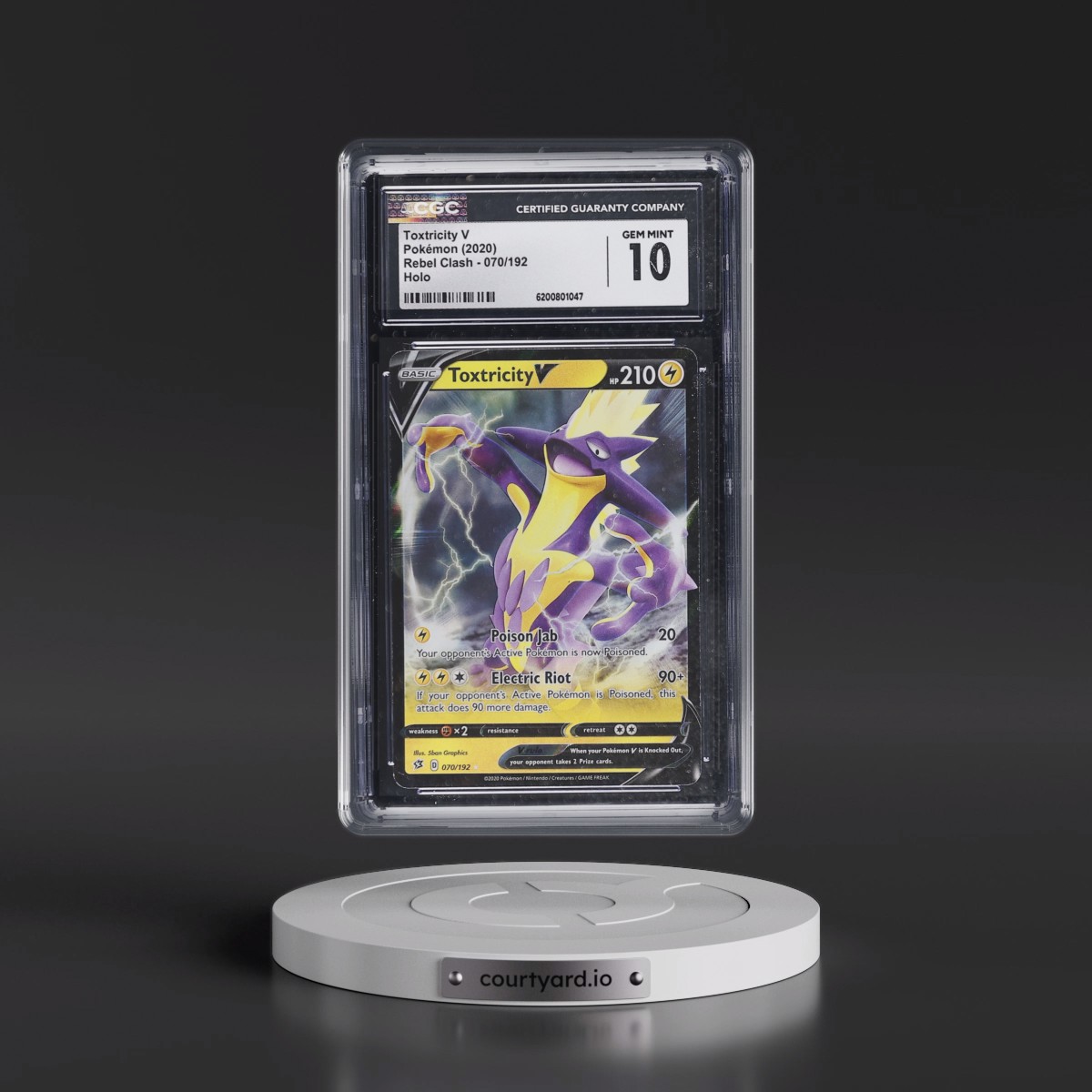 2020 Rebel Clash Toxtricity V - Holo #070/192 CGC 10
