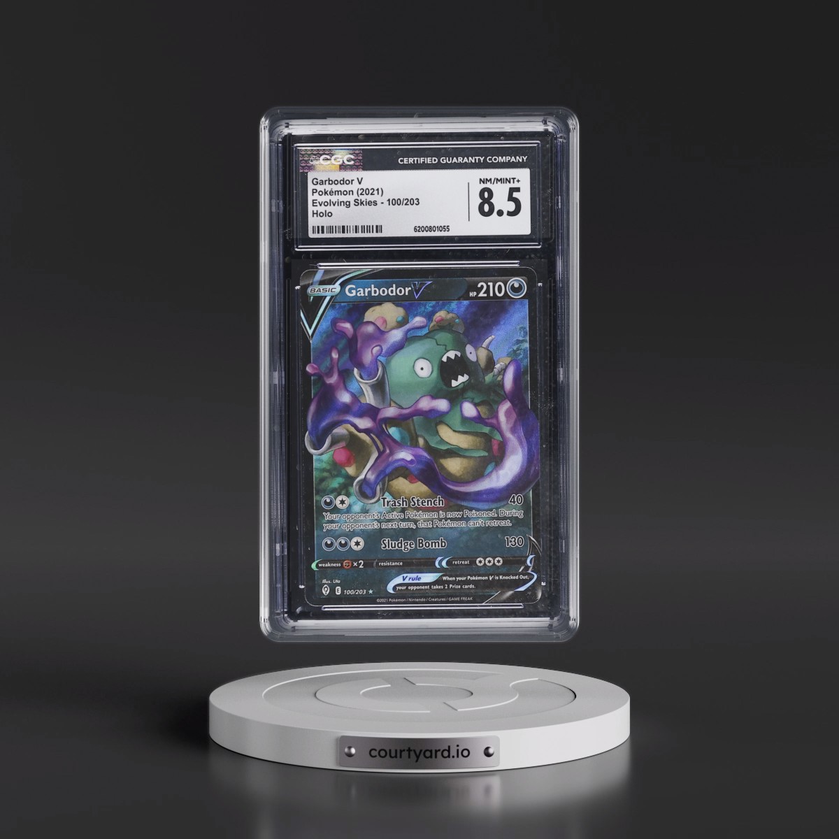 2021 Evolving Skies #100/203 Garbodor V - Holo (CGC 8.5 NM-MT+)
