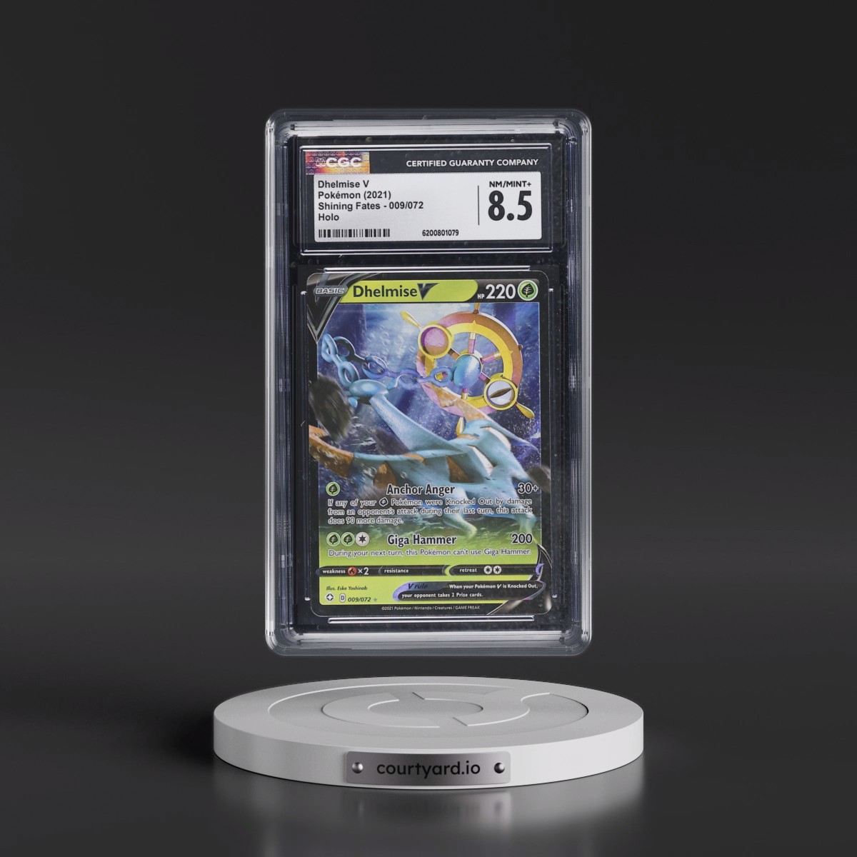 2021 Shining Fates #009/072 Dhelmise V - Holo (CGC 8.5 NM-MT+)