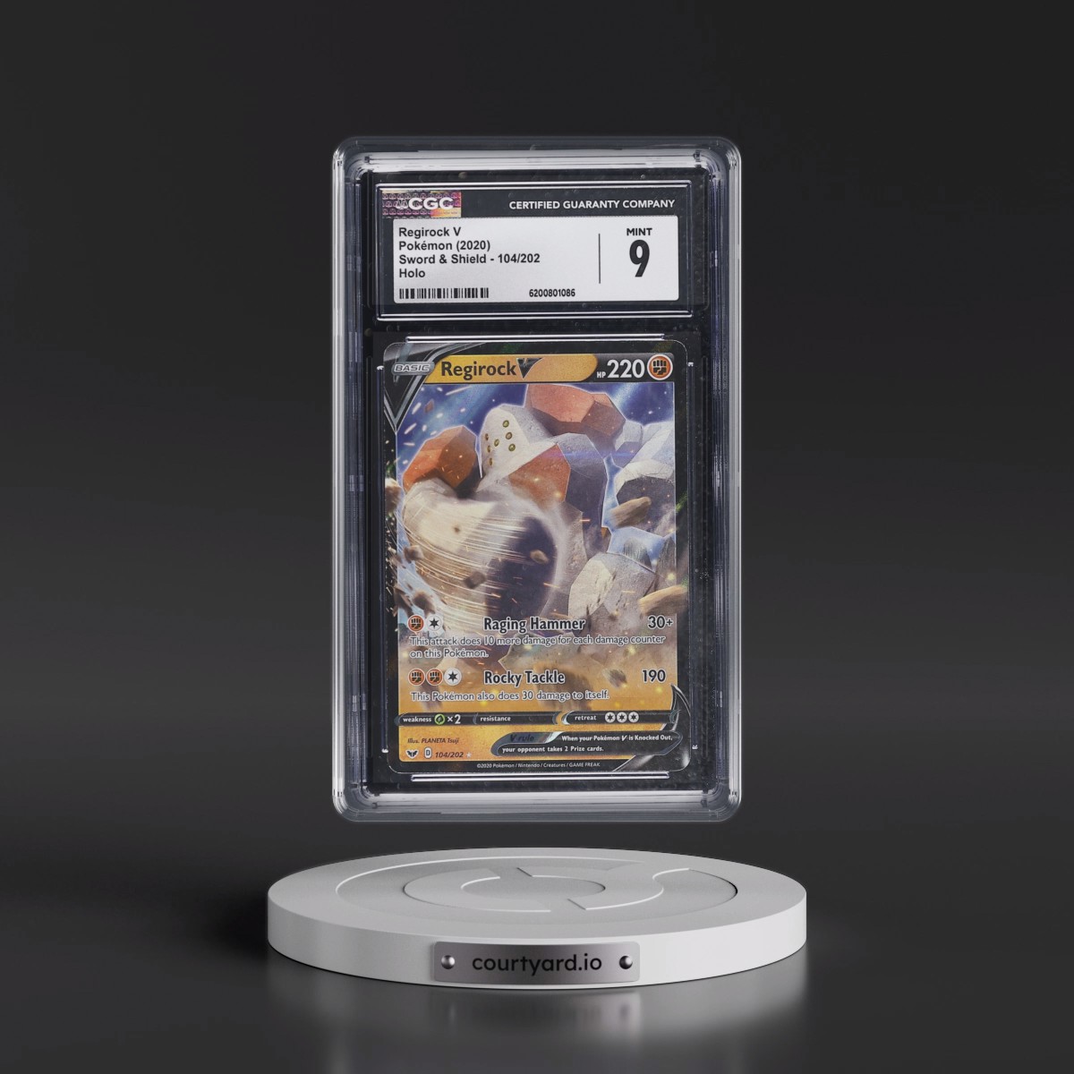 2020 Sword & Shield #104/202 Regirock V - Holo (CGC 9 MINT)