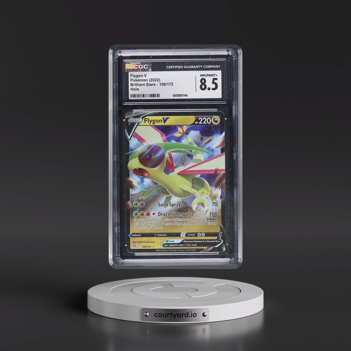 2022 Brilliant Stars #106/172 Flygon V - Holo (CGC 8.5 NM-MT+)