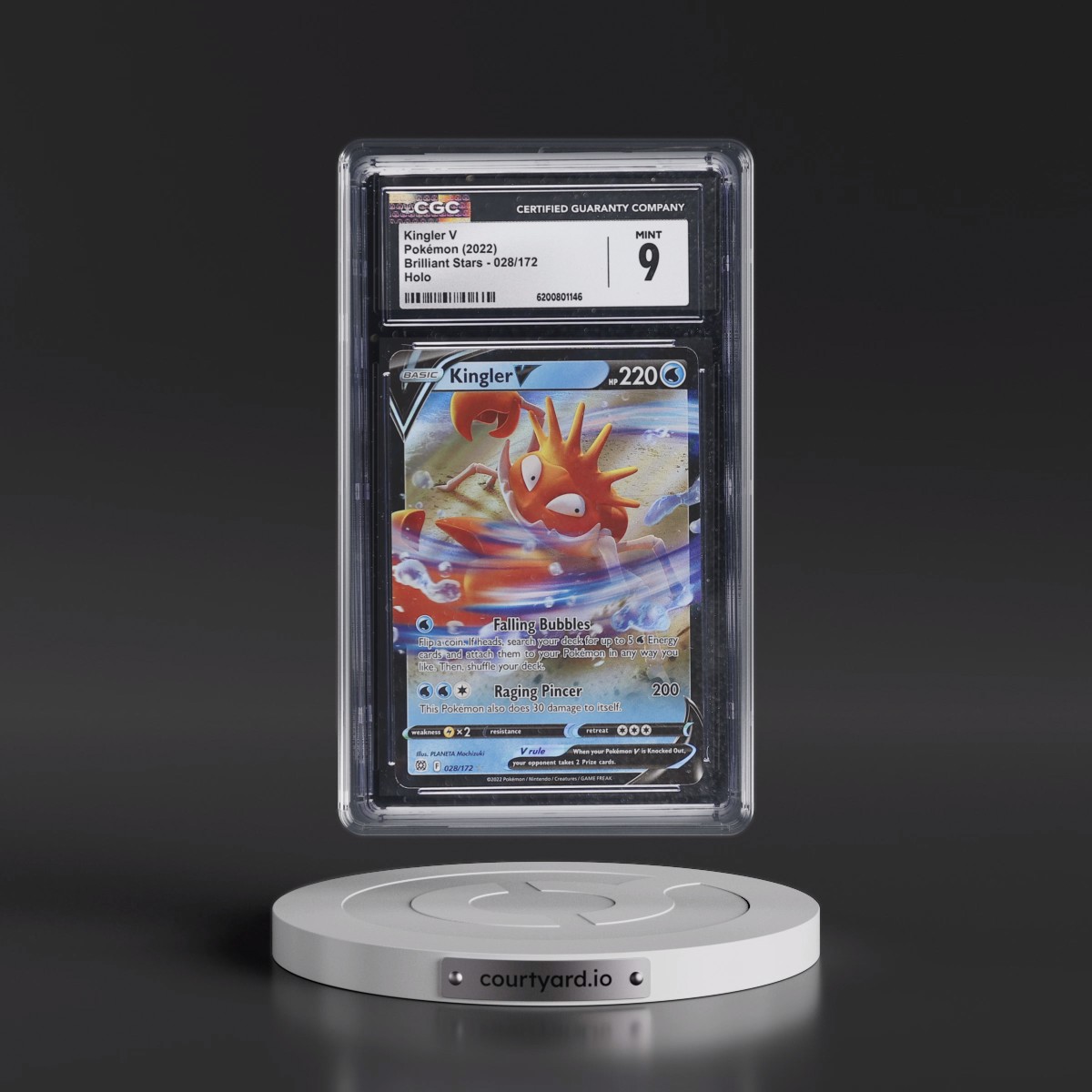 2022 Brilliant Stars #028/172 Kingler V - Holo (CGC 9 MINT)