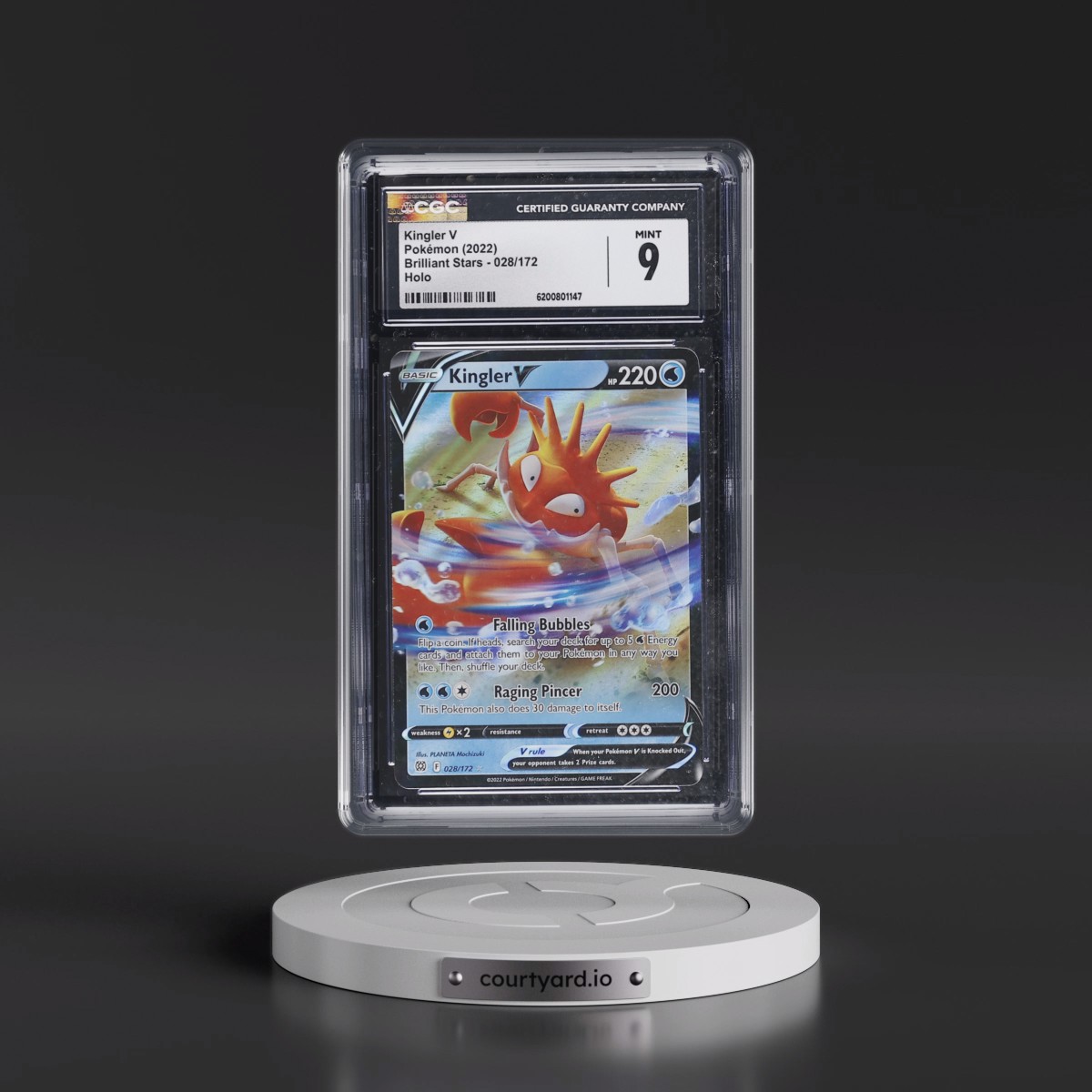 2022 Brilliant Stars #028/172 Kingler V - Holo (CGC 9 MINT)